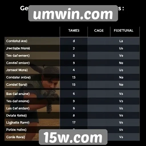 Comparativo de gráficos entre jogos do umwin.com